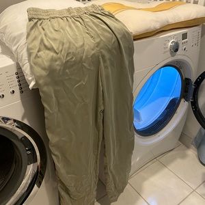 Skims silk sleep pants color talc green size medium